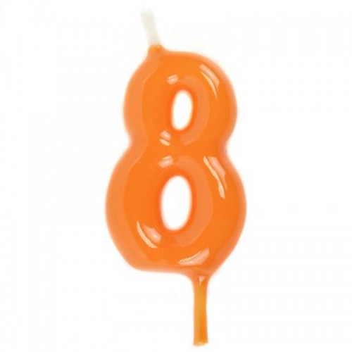 Vela Número 8 Laranja